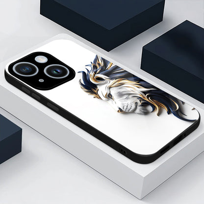 iPhone 15 Premium Acrylic Shockproof Glass Back Case ( King's Flow )