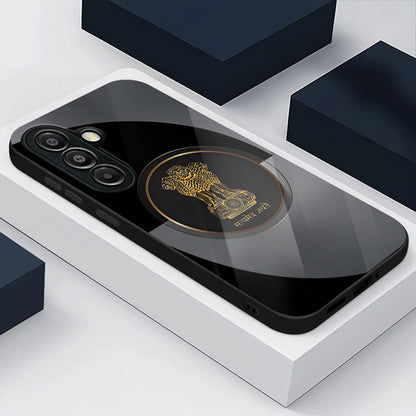 Samsung Galaxy A36 Premium Acrylic Shockproof Glass Back Case (Satyamev Noir)