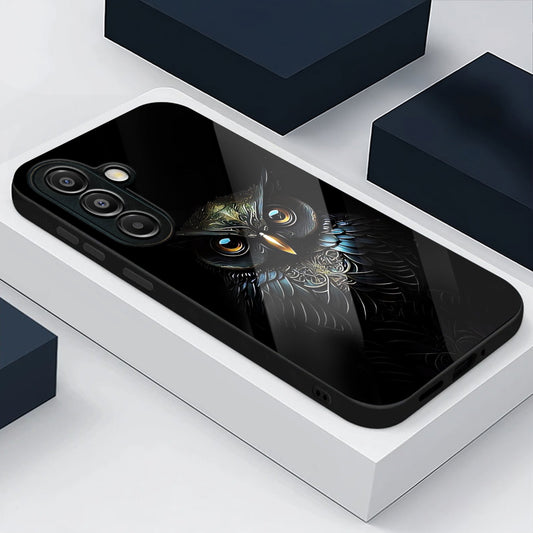 Samsung Galaxy A36 Premium Acrylic Shockproof Glass Back Case (Midnight Owl)