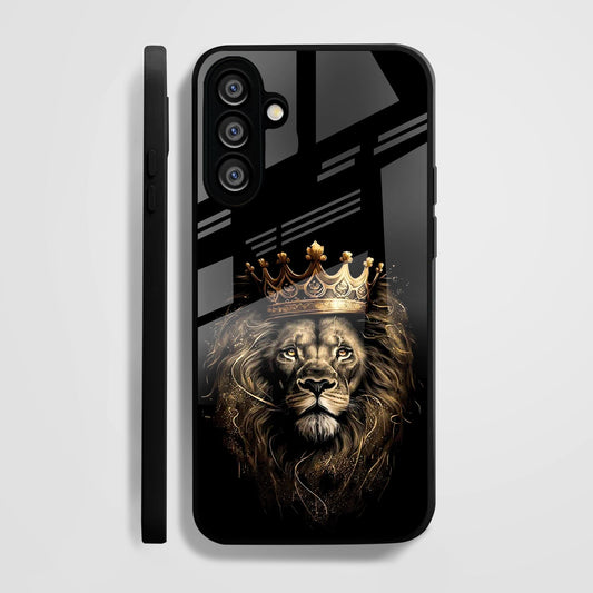 Samsung Galaxy A36 Premium Acrylic Shockproof Glass Back Case (Crowned Lion)