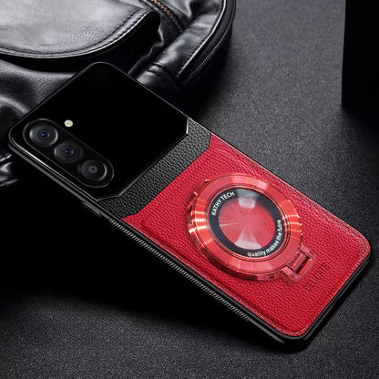 Samsung Galaxy A36 5G Original Luxury Leather Lens Magnifier Ring Stand Case