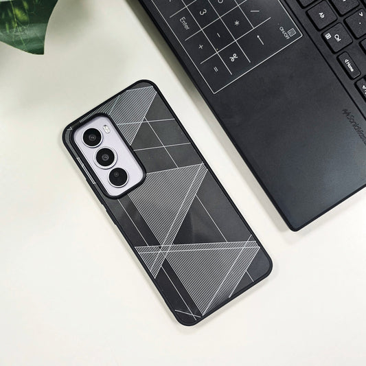 Oppo Reno12 5G Triangle Pattern Matte Back Shockproof Case