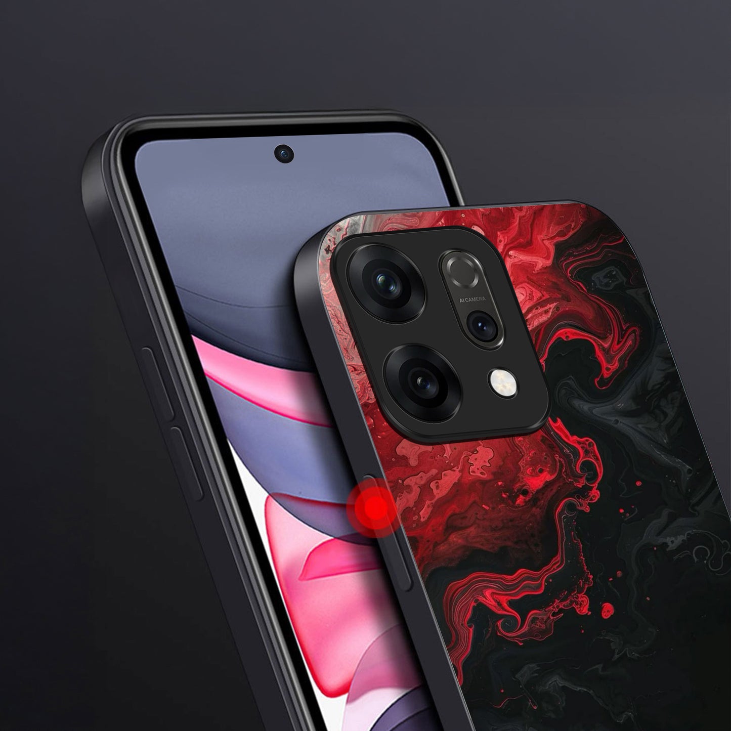 Oppo Reno 14 5G Premium Acrylic Shockproof Glass Back Case (Crimson Surge)