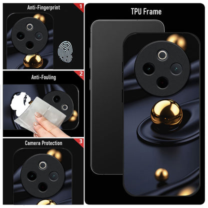 Vivo T4 5G Premium Acrylic Shockproof Glass Back Case (Golden Ripple)