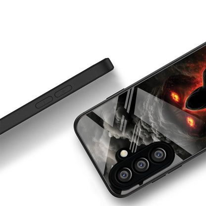Samsung Galaxy A36 Premium Acrylic Shockproof Glass Back Case (Dark Flame)