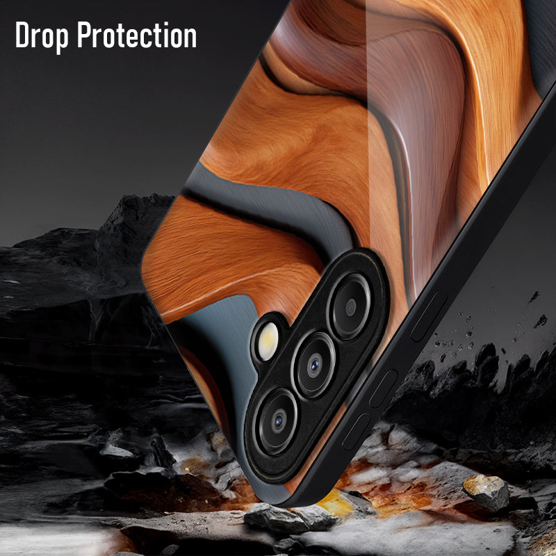 Samsung Galaxy A36 Premium Acrylic Shockproof Glass Back Case (Wood Wave)