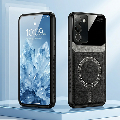 Vivo Y200 5G Premium Magsafe Magnetic Leather Lens Protective Case