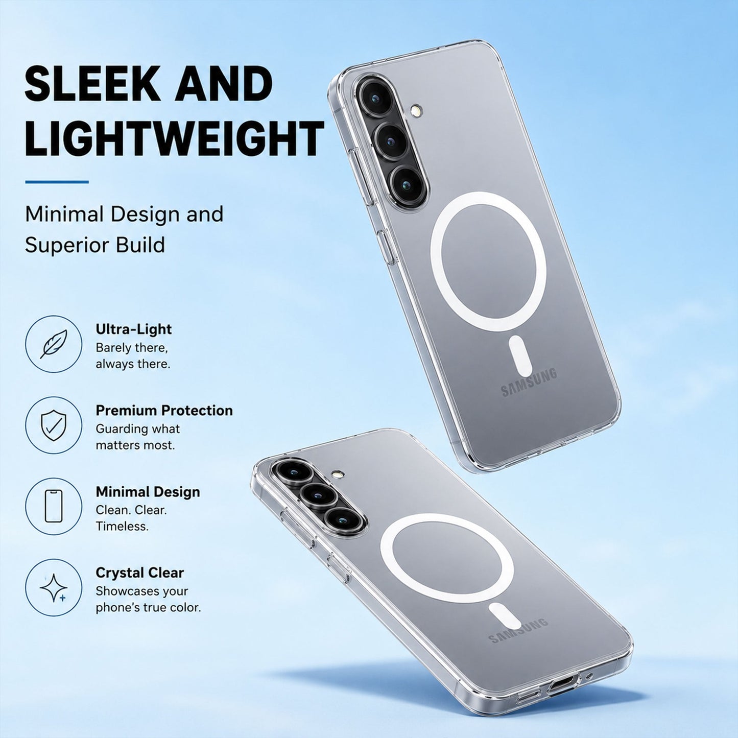Samsung Galaxy S23 FE 5G Clear Anti-Yellow MagSafe Protective Case