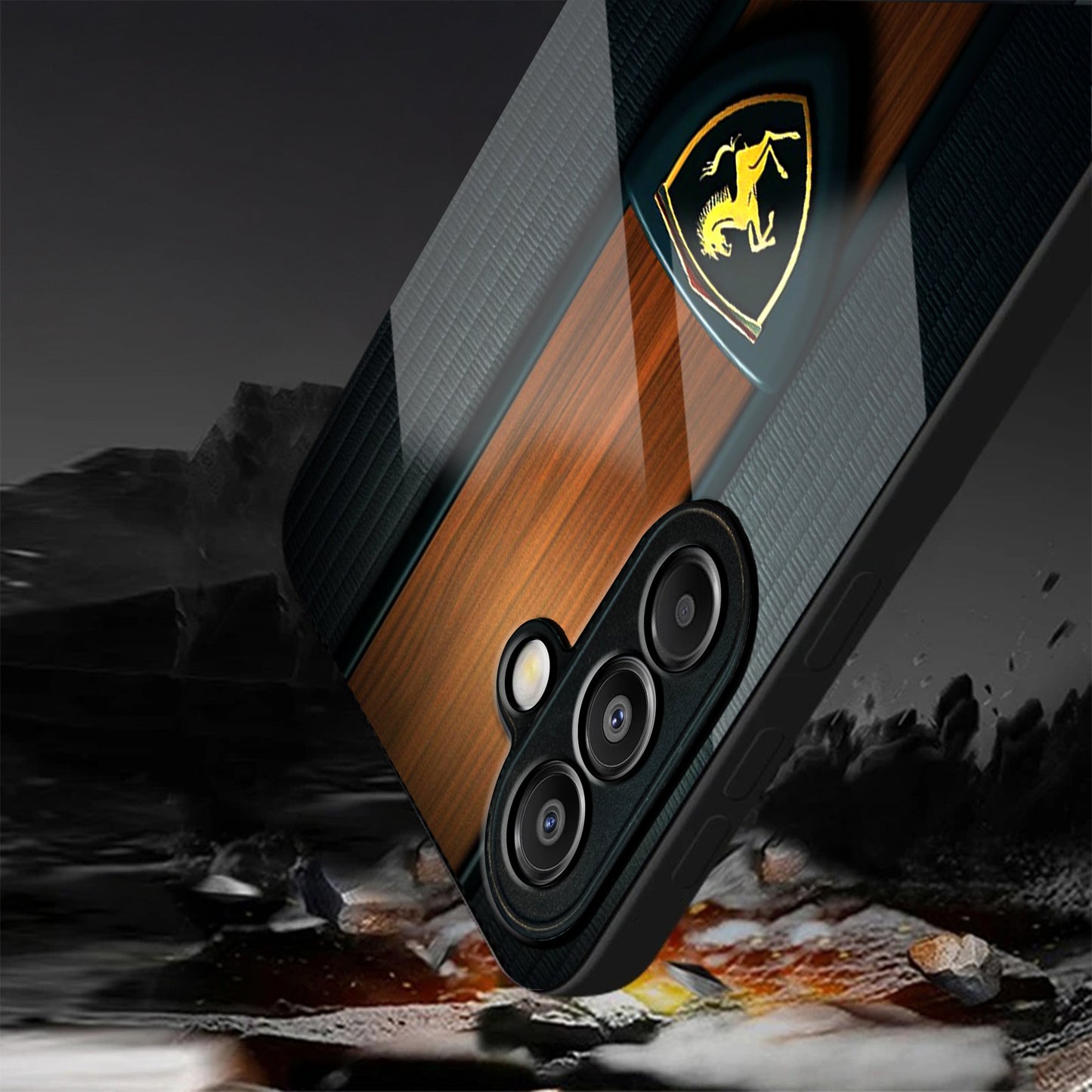 Samsung Galaxy A36 Premium Acrylic Shockproof Glass Back Case (Royal Roadster)