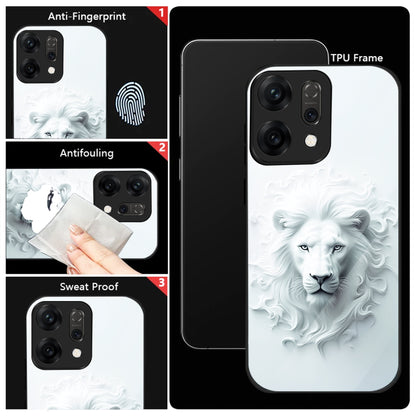 Oppo Reno 14 5G Premium Acrylic Shockproof Glass Back Case (White Devil)