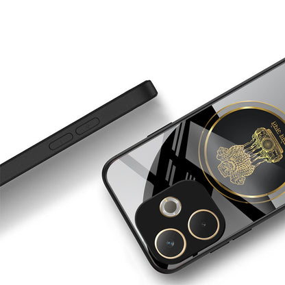 Oppo A5 Pro 5G Premium Acrylic Shockproof Glass Back Case (Satyamev Noir)