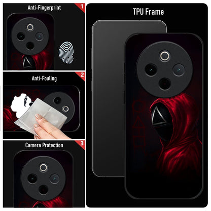 Vivo T4 5G Premium Acrylic Shockproof Glass Back Case  (Triangle Mask)