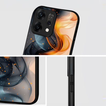 Oppo Reno 14 5G Premium Acrylic Shockproof Glass Back Case (Eclipse Flame)