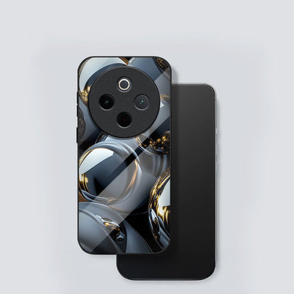 Vivo T4 5G Premium Acrylic Shockproof Glass Back Case (Mirror Spheres)