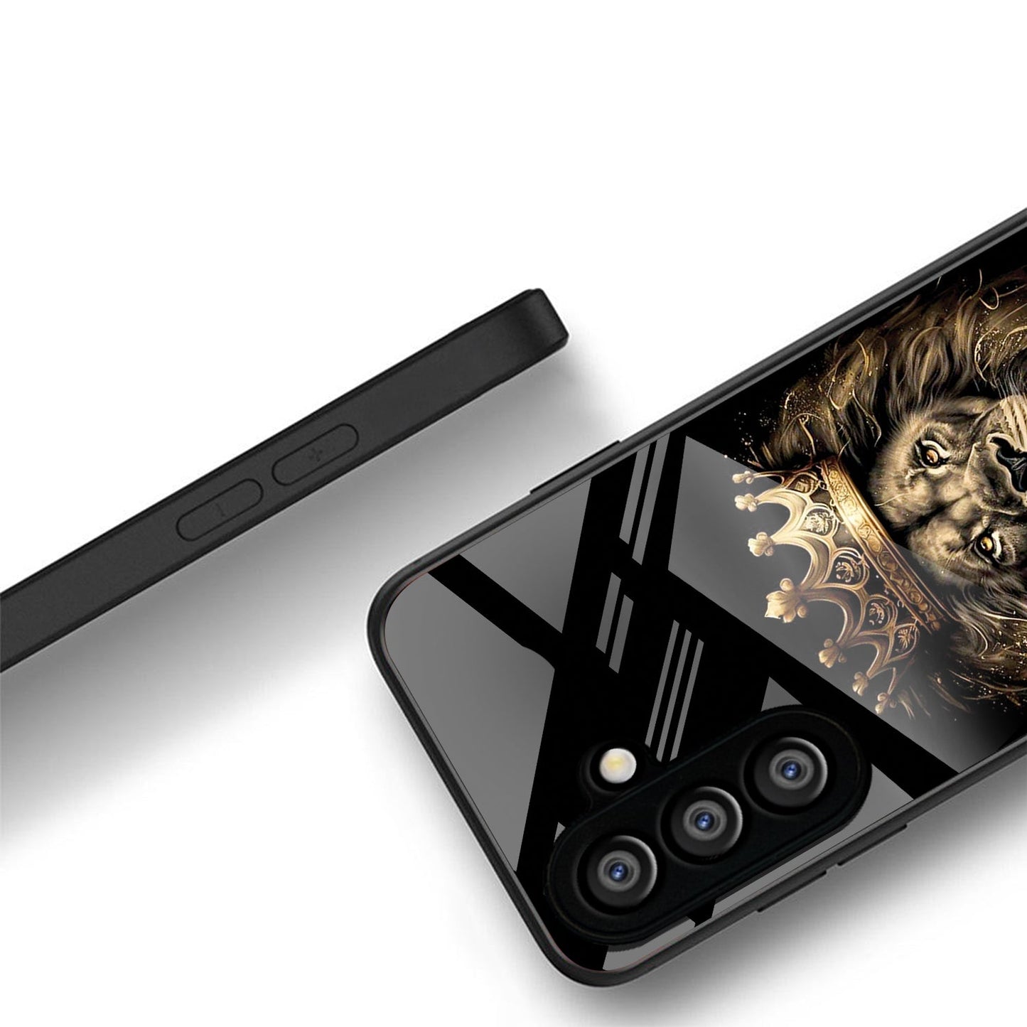 Samsung Galaxy A36 Premium Acrylic Shockproof Glass Back Case (Crowned Lion)