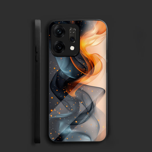 Oppo Reno 14 5G Premium Acrylic Shockproof Glass Back Case (Eclipse Flame)