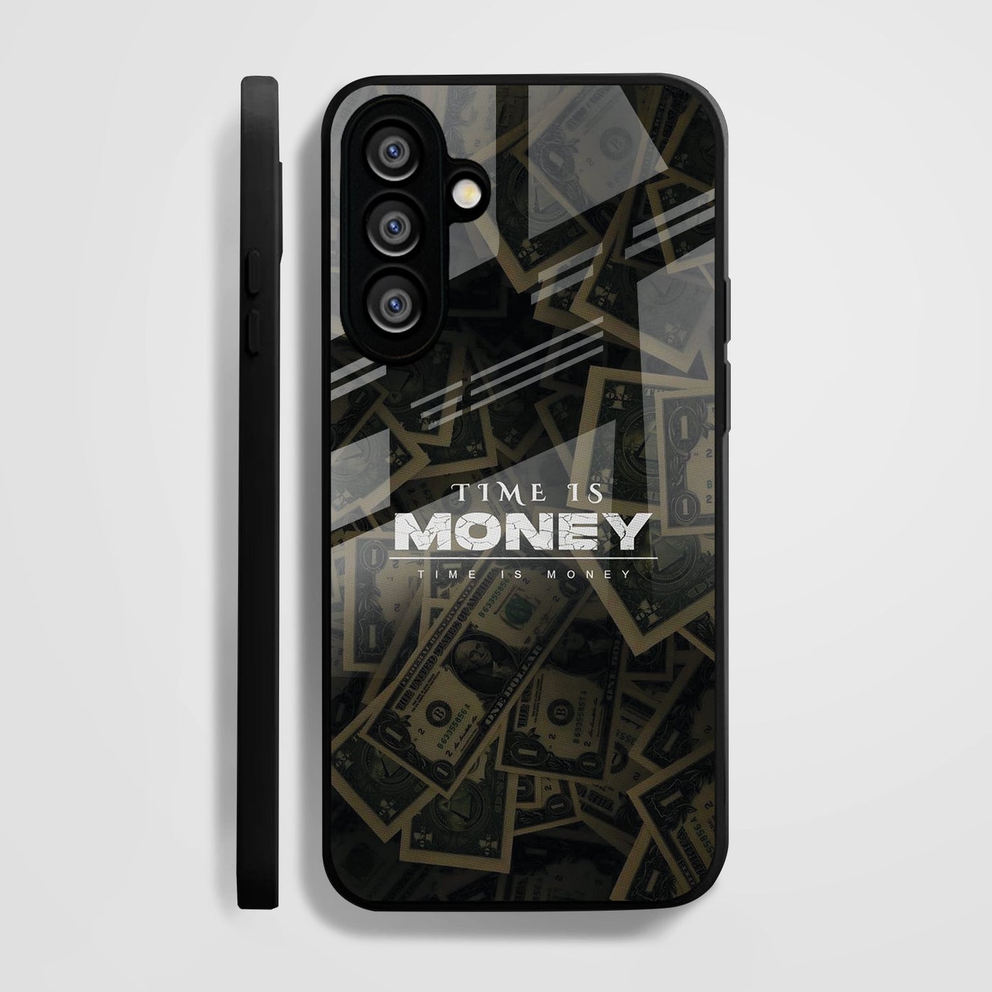 Samsung Galaxy A36 Premium Acrylic Shockproof Glass Back Case (Time Is Money)