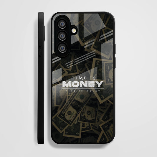 Samsung Galaxy A36 Premium Acrylic Shockproof Glass Back Case (Time Is Money)