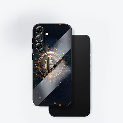 Samsung Galaxy A36 5G Premium Acrylic Shockproof Glass Back Case (Bitcoin Armor)