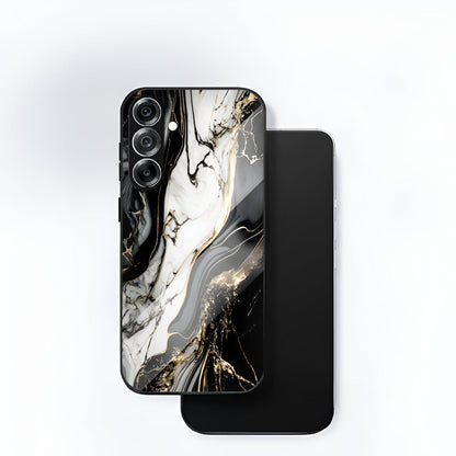 Samsung Galaxy A36 5G Premium Acrylic Shockproof Glass Back Case (Royal Marble Flow)