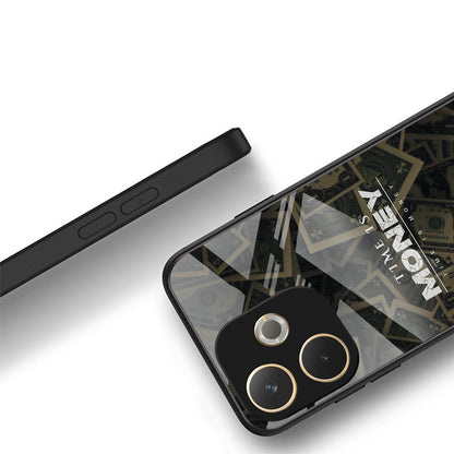 Oppo A5 Pro 5G Premium Acrylic Shockproof Glass Back Case (Time is Money )