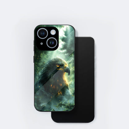 iPhone 15 Premium Acrylic Shockproof Glass Back Case (Eagle Case)