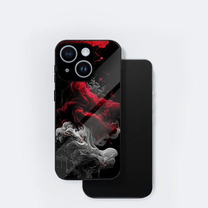 iPhone 15 Premium Acrylic Shockproof Glass Back Case ( Infernal Drift)