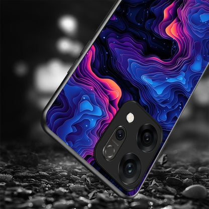 Oppo Reno 14 5G Premium Acrylic Shockproof Glass Back Case (Luminous TopoGlow)