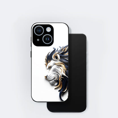 iPhone 15 Premium Acrylic Shockproof Glass Back Case ( King's Flow )