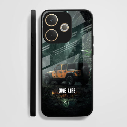 Oppo A5 Pro 5G Premium Acrylic Shockproof Glass Back Case (Jeep Case)