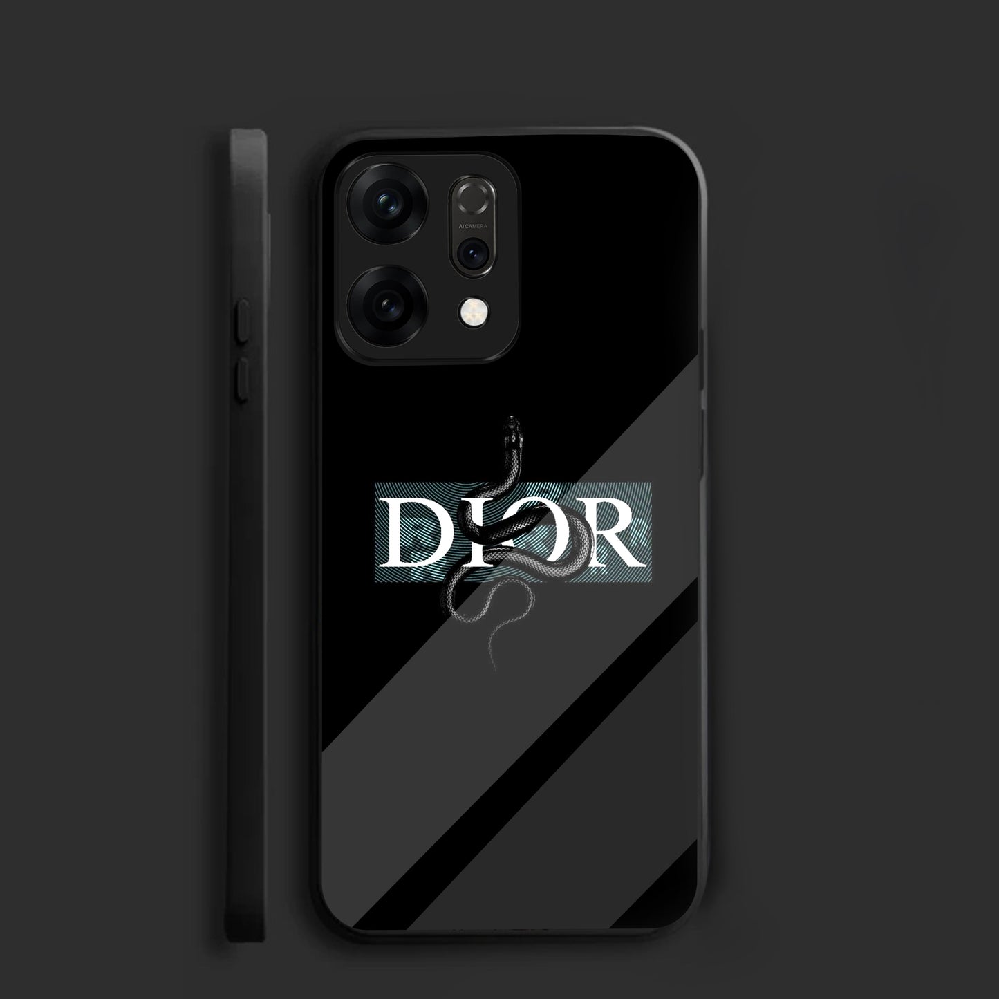 Oppo Reno 14 5G Premium Acrylic Shockproof Glass Back Case (Dior-Inspired)