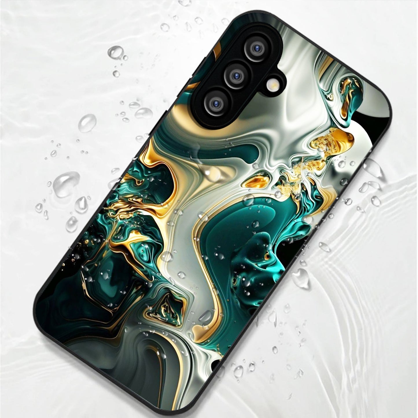 Samsung Galaxy A36 Premium Acrylic Shockproof Glass Back Case (Ocean Ember)