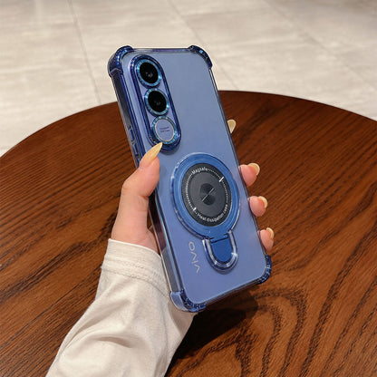 Vivo V70 FE 5G Luxury Four Corner Invincible Bracket Ring Stand Case