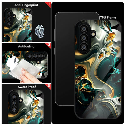 Samsung Galaxy A36 Premium Acrylic Shockproof Glass Back Case (Ocean Ember)