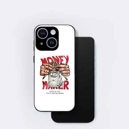 iPhone 15 Premium Acrylic Shockproof Glass Back Case (Money Maker)