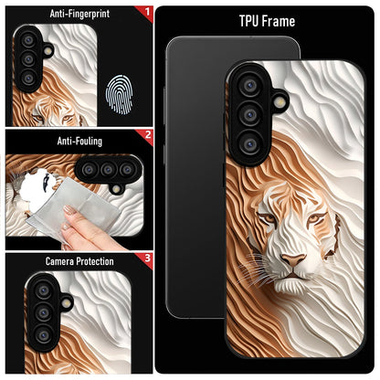 Samsung Galaxy A36 Premium Acrylic Shockproof Glass Back Case (Royal Tiger)