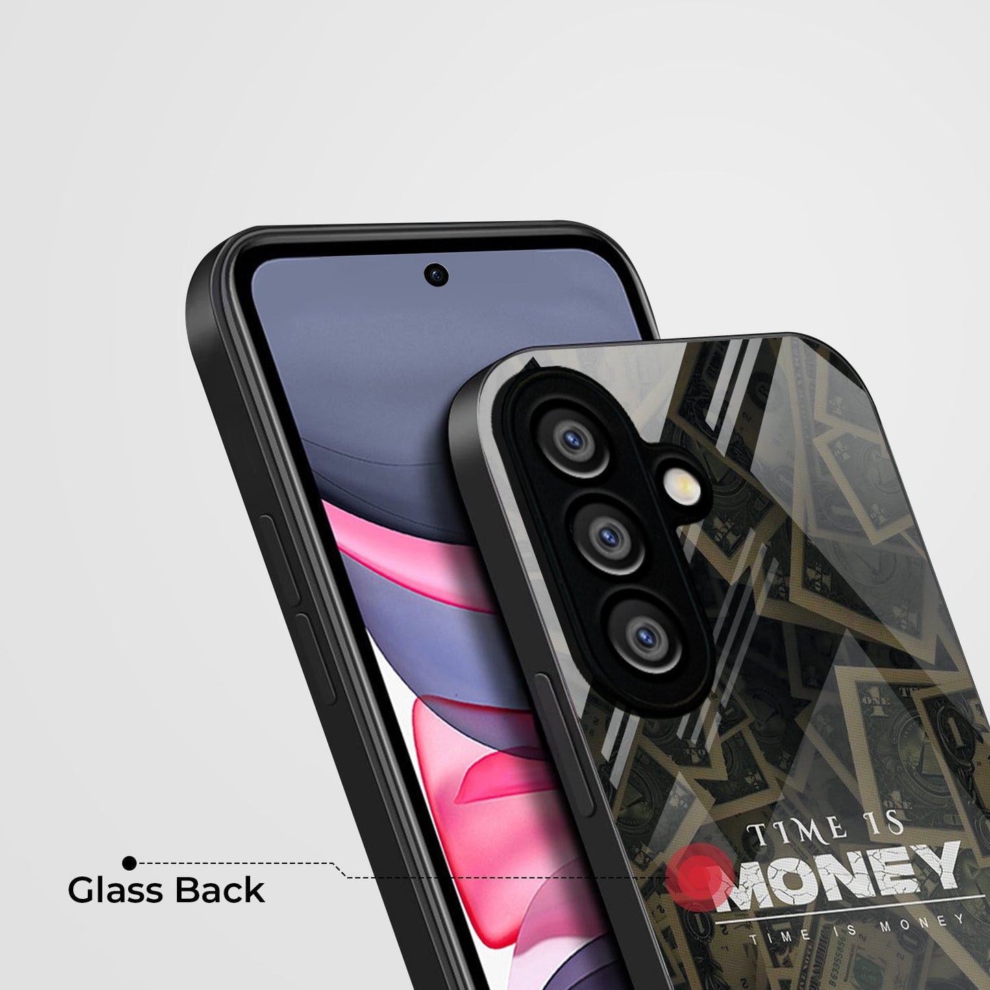 Samsung Galaxy A36 Premium Acrylic Shockproof Glass Back Case (Time Is Money)