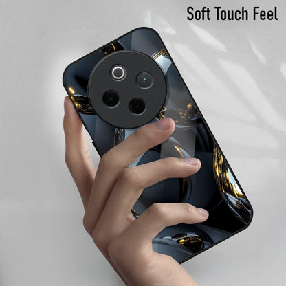 Vivo T4 5G Premium Acrylic Shockproof Glass Back Case (Mirror Spheres)