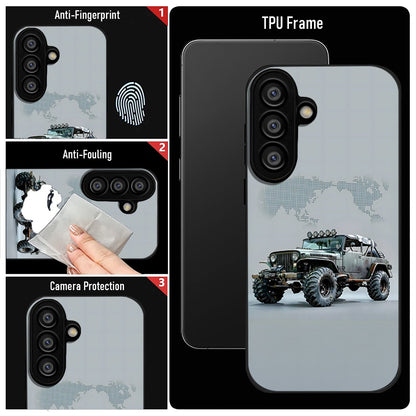 Samsung Galaxy A56 5G Premium Acrylic Shockproof Glass Back Case (OFF Road Jeep)