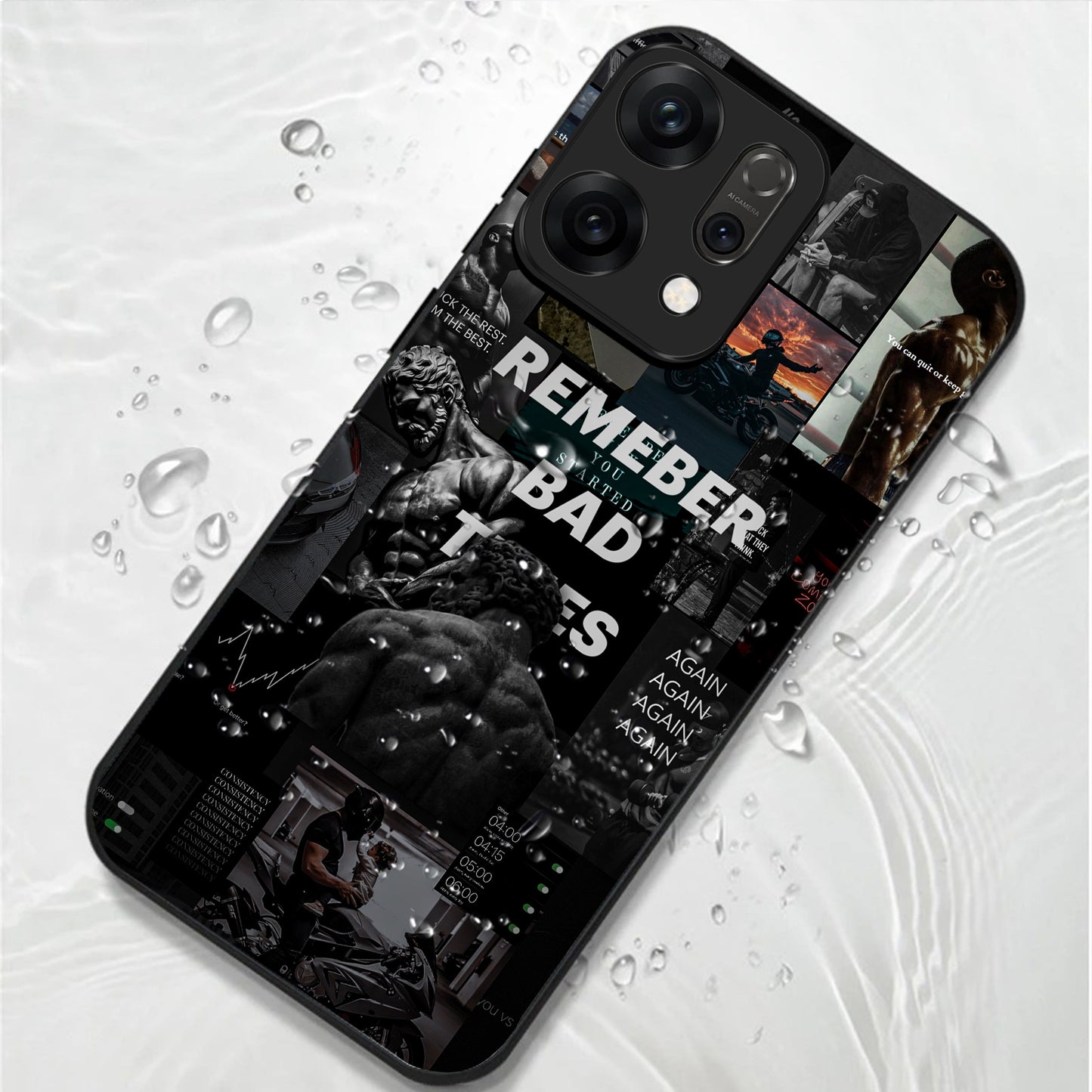 Oppo Reno 14 5G Premium Acrylic Shockproof Glass Back Case (Push Your Limits)