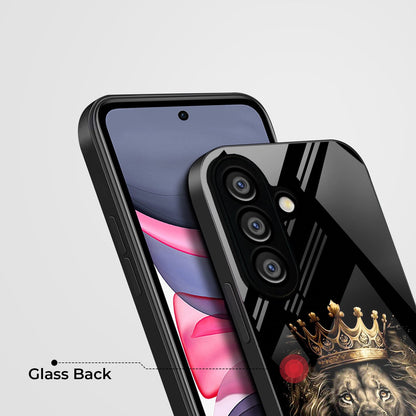 Samsung Galaxy A36 Premium Acrylic Shockproof Glass Back Case (Crowned Lion)