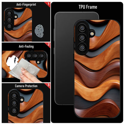 Samsung Galaxy A36 Premium Acrylic Shockproof Glass Back Case (Wood Wave)