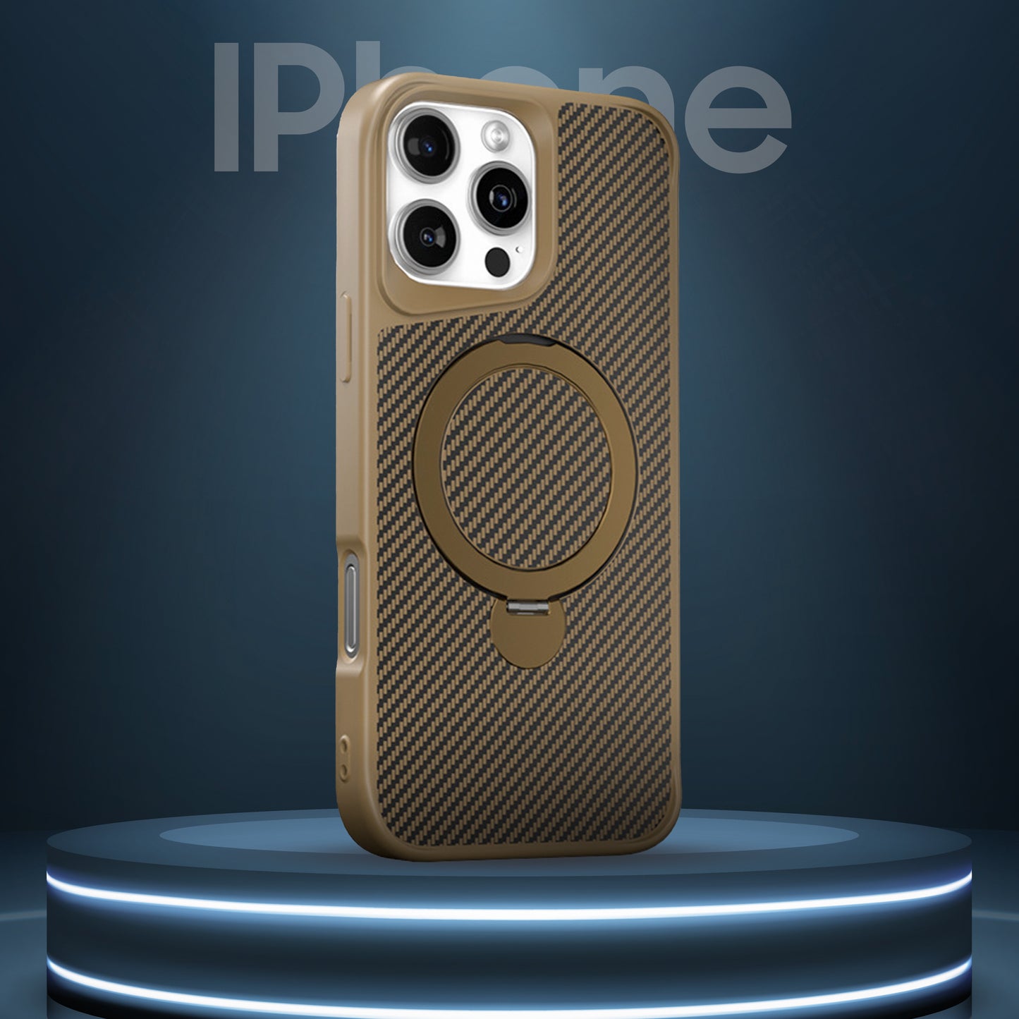 iPhone 16 Pro Carbon Fiber Texture TPU Magnetic iPhone Case