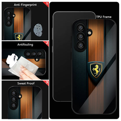 Samsung Galaxy A36 Premium Acrylic Shockproof Glass Back Case (Royal Roadster)