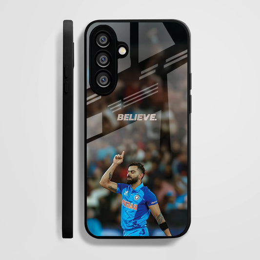 Samsung Galaxy A36 Premium Acrylic Shockproof Glass Back Case (Virat Kohli)