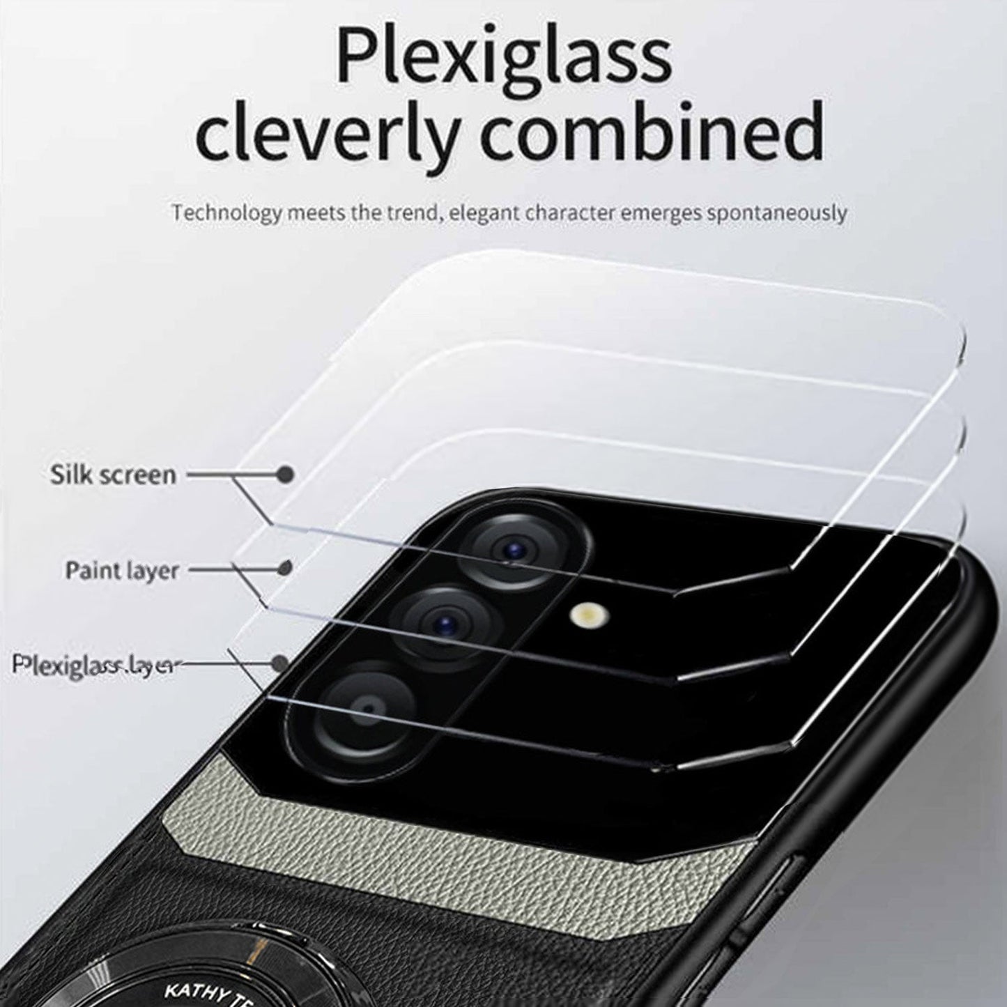 Samsung Galaxy A36 5G Original Luxury Leather Lens Magnifier Ring Stand Case