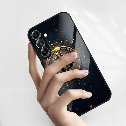 Samsung Galaxy A36 5G Premium Acrylic Shockproof Glass Back Case (Bitcoin Armor)