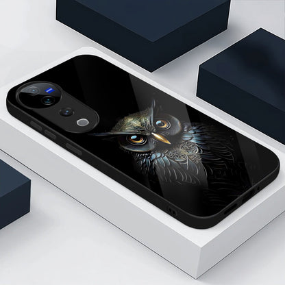 Vivo V40 Pro 5G Premium Acrylic Shockproof Glass Back Case (Midnight Owl)