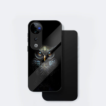 Vivo V40 Pro 5G Premium Acrylic Shockproof Glass Back Case (Midnight Owl)