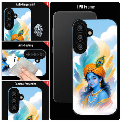 Samsung Galaxy A56 5G Premium Acrylic Shockproof Glass Back Case (Lord Krishna)